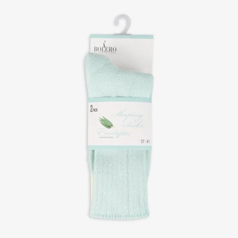 Bolero Kadın Kokulu 2'li Uyku Çorabı Yeşil Krem - B19