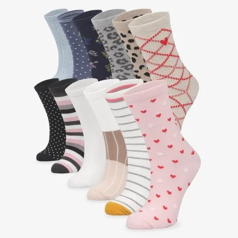 Bolero Kadın Toptan 12'li Desenli Lüks Soket Çorap - B15