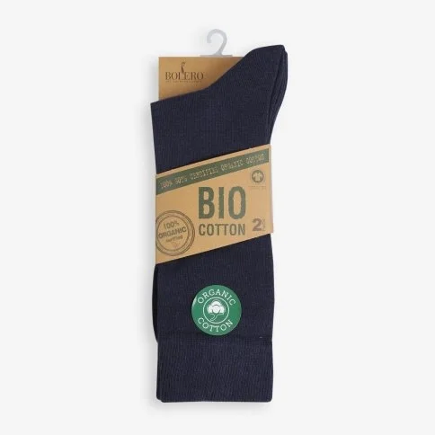 Bolero Men's 2-Pack Organic Socks Navy - E67
