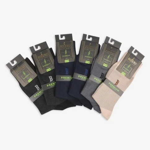 Bolero Men's 6-Pack Luxury Summer Bamboo Socks