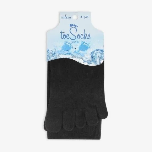 Bolero Men's Black Anti-Fungal Toe Socks