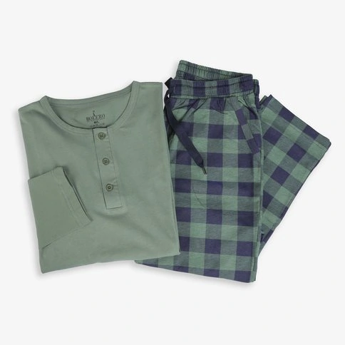 Bolero Men's Green Long Sleeve Pajamas Set