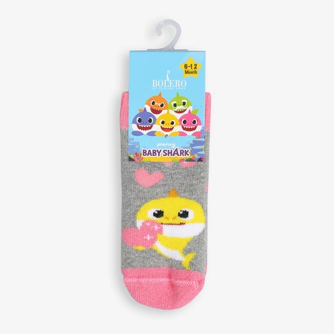 Bolero Orijinal Lisanslı Baby Shark Kız Bebek Havlu Çorap