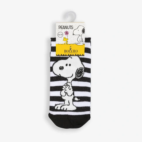 Bolero Orijinal Lisanslı Snoopy Kadın Çizgili Çorap