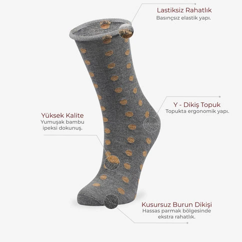 Bolero Roll Top Bamboo Women's Spotted Socks