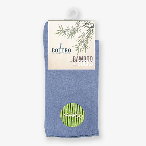 Bolero Roll Top Lastiksiz Kadın İndigo Bambu Soket Çorap
