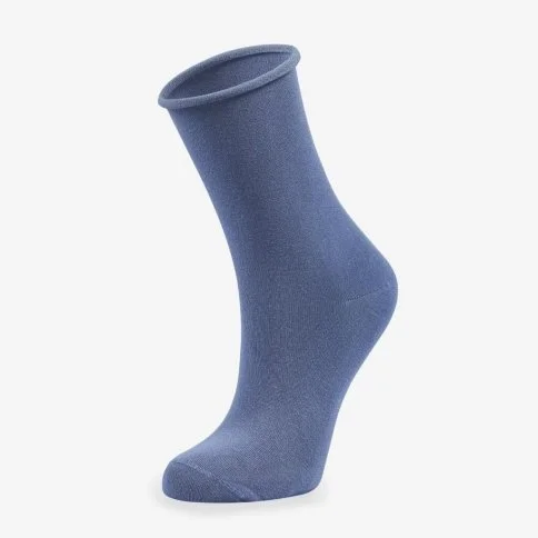 Bolero Roll Top Lastiksiz Kadın İndigo Bambu Soket Çorap - B11