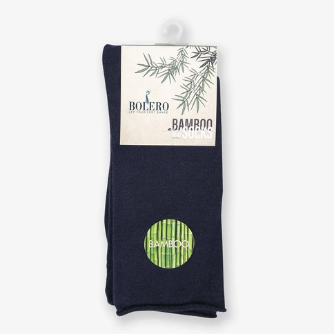 Bolero Roll Top Lastiksiz Kadın Lacivert Bambu Soket Çorap