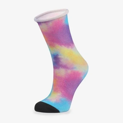 Bolero Roll Top Lastiksiz Kadın Renkli Soket Çorap - B44