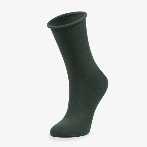 Bolero Roll Top Lastiksiz Kadın Yeşil Bambu Soket Çorap