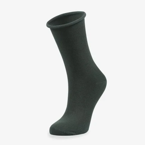 Bolero Roll Top Lastiksiz Kadın Yeşil Bambu Soket Çorap - B11