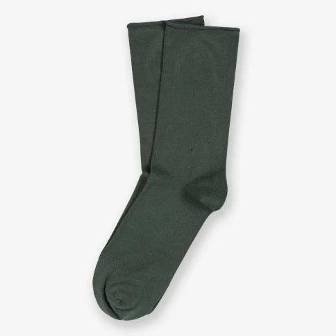 Bolero Roll Top Lastiksiz Kadın Yeşil Bambu Soket Çorap - B11