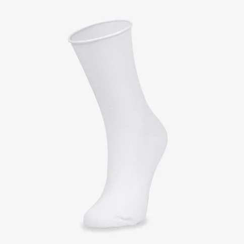 Bolero Roll Top White Bamboo Women's Socks