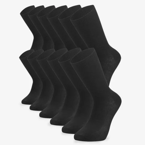 Bolero Toptan 12'li Düz Ekonomik Siyah Erkek Çorabı - E11