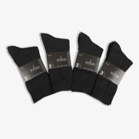 Bolero Toptan 12'li Düz Siyah Erkek Çorabı - E11