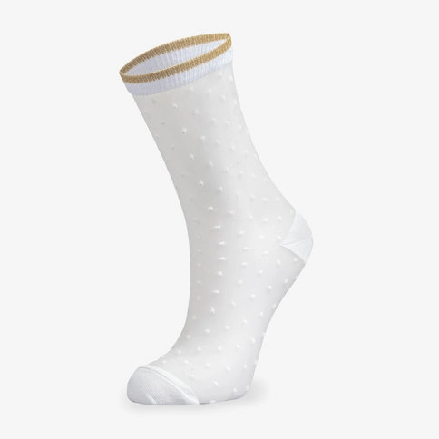 Bolero Transparan Beyaz Puantiyeli Tül Çorap