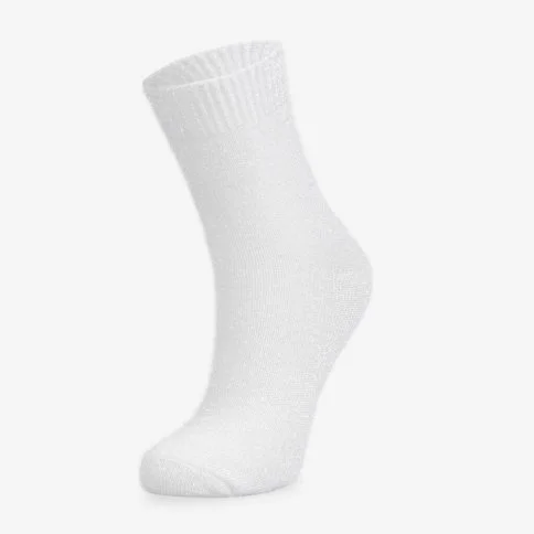 Bolero Tüylü Simli Ev Çorabı Beyaz - B06