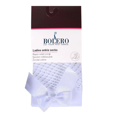 Bolero Woman Ribboned White Fishnet Socks