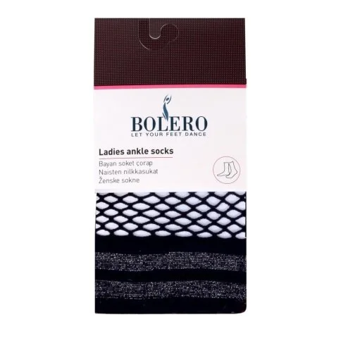 Bolero Women Black Silvery Fishnet Socks