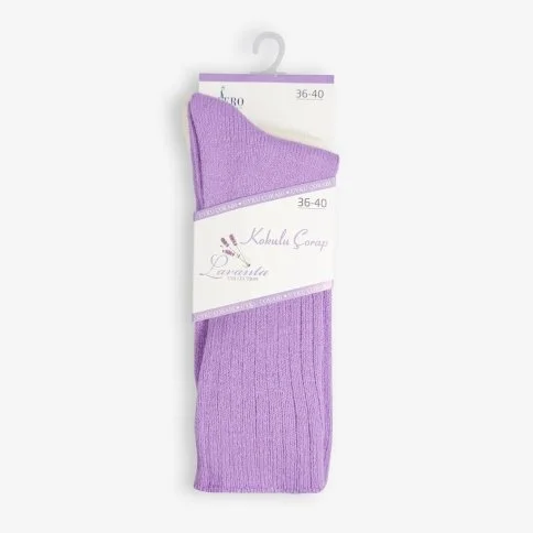 Bolero Women's 2-Pack Scented Sleep Socks Purple Cream
