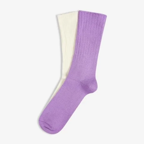 Bolero Women's 2-Pack Scented Sleep Socks Purple Cream