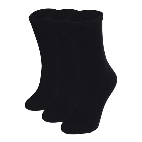 Bolero Women's 3-Pack Luxury Combed Cotton Black Socks