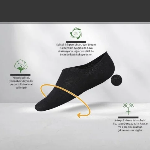 Bolero Women's 6-Pack Cotton Sneakers Socks Black