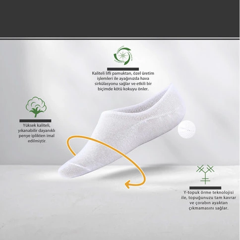 Bolero Women's 6-Pack Cotton Sneakers Socks White