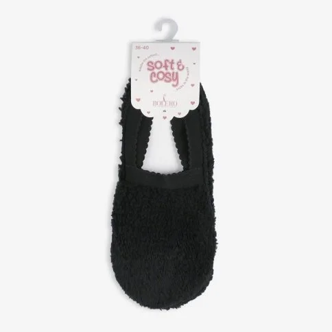 Bolero Women's Black Plush Home Socks - B53