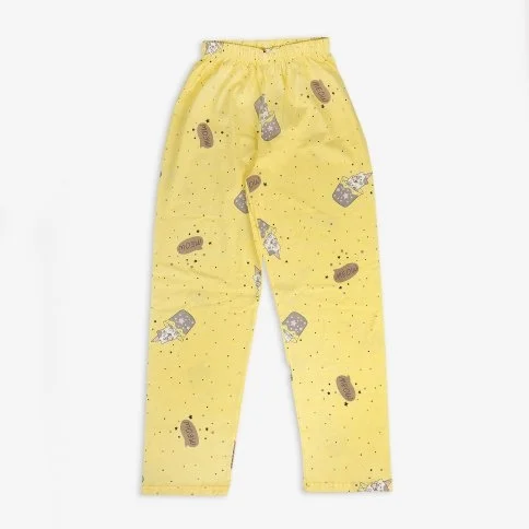 Bolero Women's Long Yellow Cute Cat Pajama Bottoms - M08