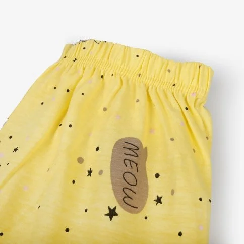 Bolero Women's Long Yellow Cute Cat Pajama Bottoms - M08