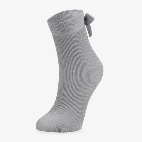 Bolero Women's Silvery Socks with Ribbon Gray
