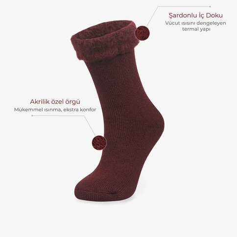 Bolero Women's Winter Thermal Socks Burgundy
