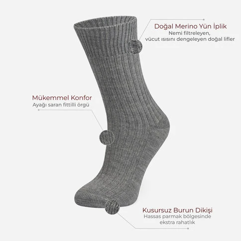 Bolero Wool Women's Socks Gray