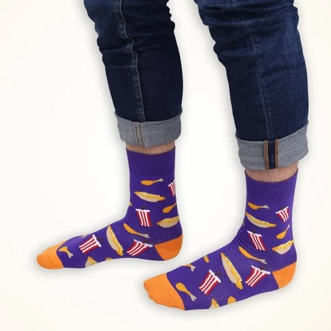Colorcool Erkek Mor Renkli Çorap HotDog