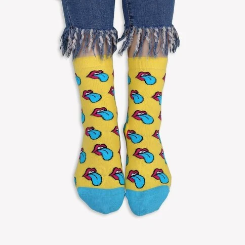 Colorcool Kadın Eğlenceli Çorap Sarı Pop Art
