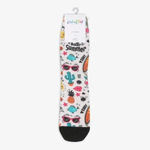 Colorcool Kadın Renkli Baskılı Çorap Hello Summer - B17