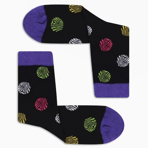 Colorcool Kadın Renkli Zebra Dot Çorap