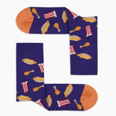 Colorcool Men's Purple Socks HotDog