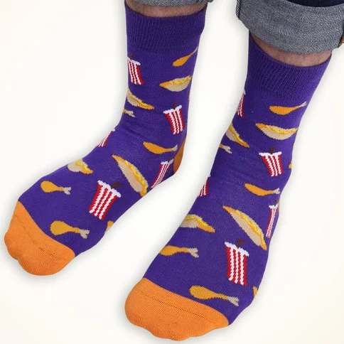 Colorcool Men's Purple Socks HotDog