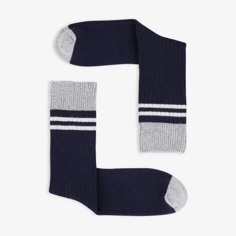 Colorcool Men's Ribbed Winter Socks Navy Blue - E62