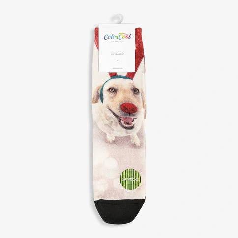 Colorcool Renkli Baskılı Yılbaşı Çorabı Dog