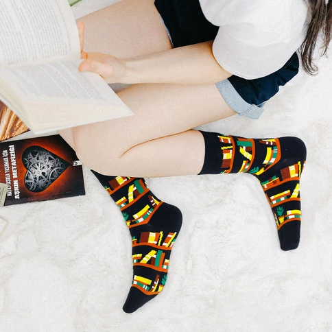 Colorcool Women's Colored Socks Bookshelf