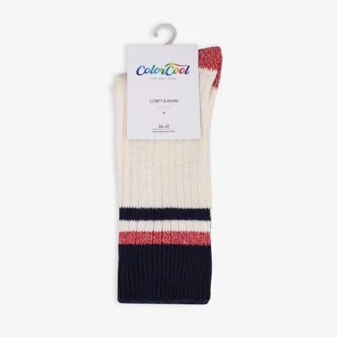Colorcool Women's Ribbed Winter Socks Cream - E62