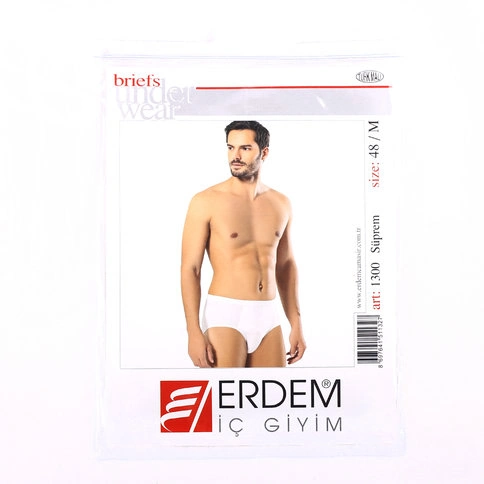 Erdem Underwear Men's White Combed Cotton Slip Briefs