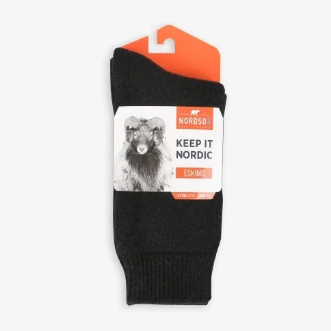 Nordsox Erkek Koyun Yünü Termal Siyah Çorap - E51
