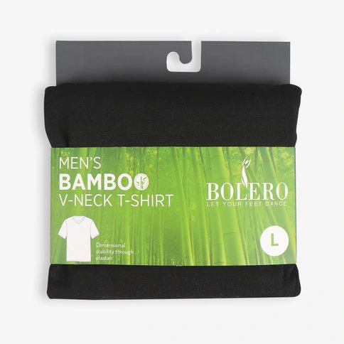 Nordsox Erkek Siyah V Yaka Bambu T-shirt