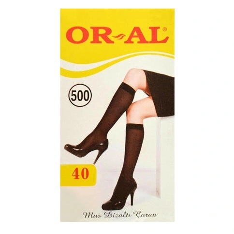 Or-al Bayan 12'li Naylon Siyah Dizaltı Çorap