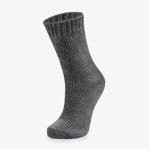 Velvet Textured Women's Winter Home Socks Smoke