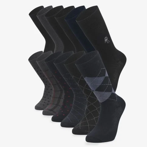 Wholesale 12-Pack Bolero Patterned Men's Socks